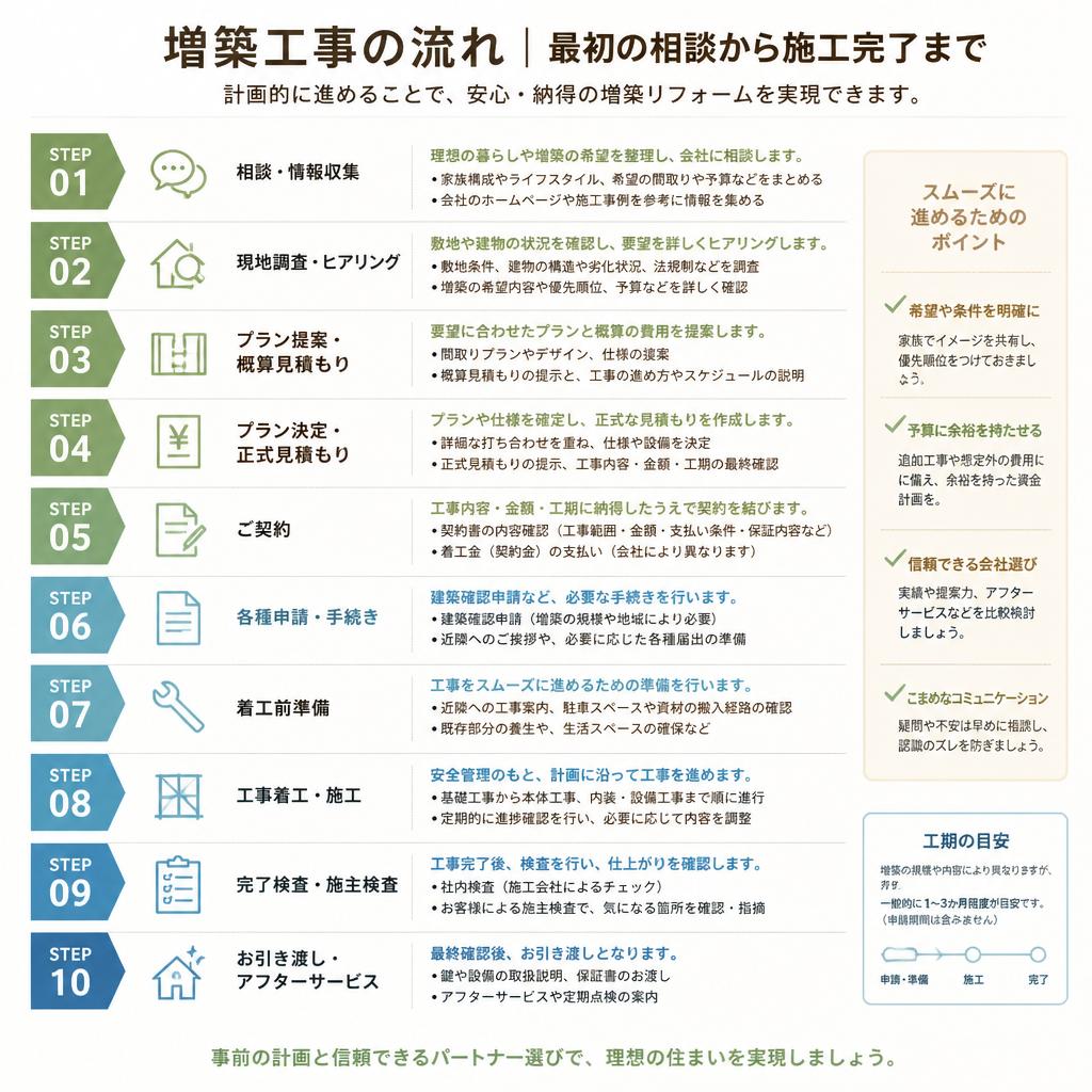 施工の流れを分かりやすく解説