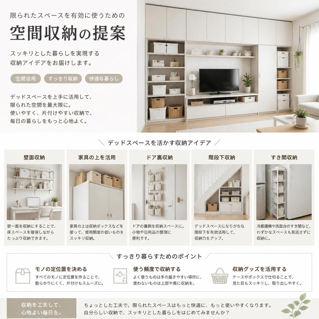 空間収納の工夫で広々快適